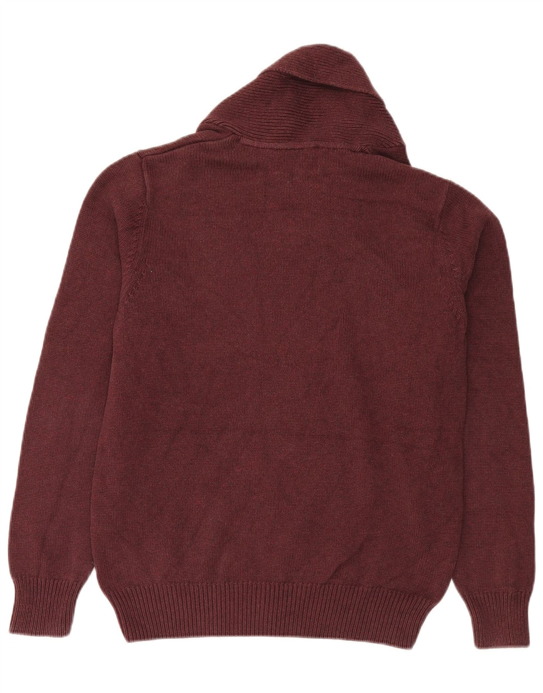 Marks & Spencer Pull à col châle pour homme en coton bordeaux moyen