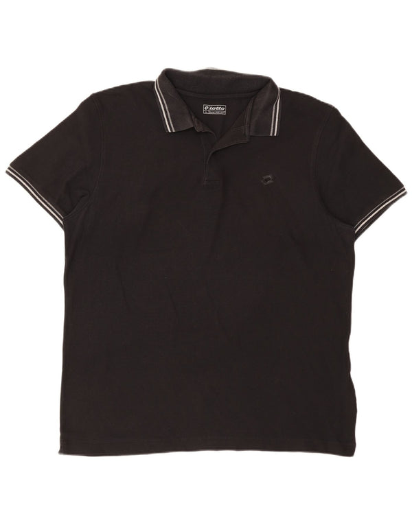 Polo Homme Lotto 2XL Coton Rayé Noir