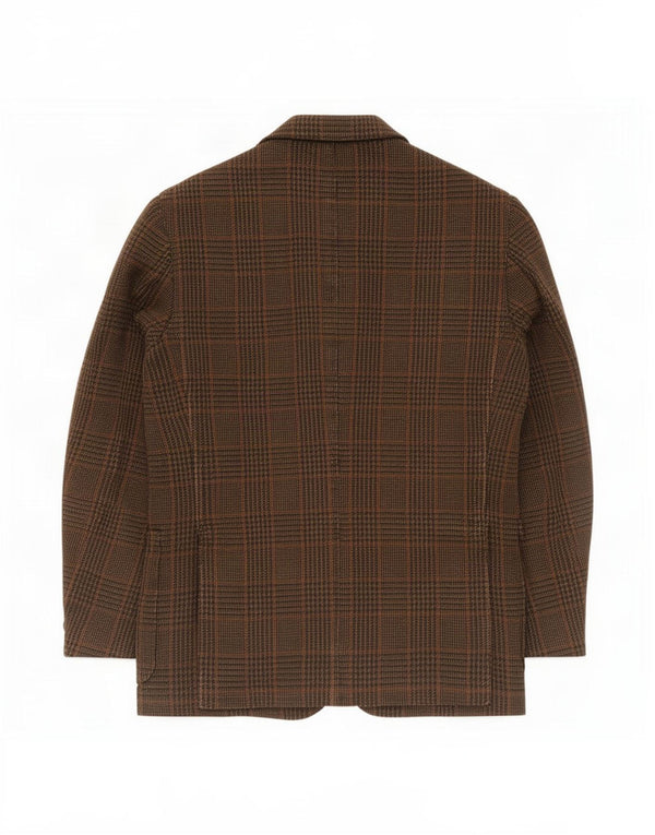 vintage Homme 3 Bouton Blazer Veste IT 48 Medium Brown Check