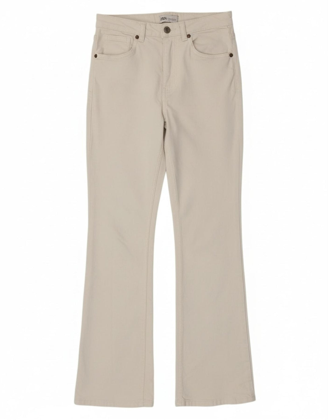 Zara Femme Jean évasé EU 36 XS W26 L32 Blanc