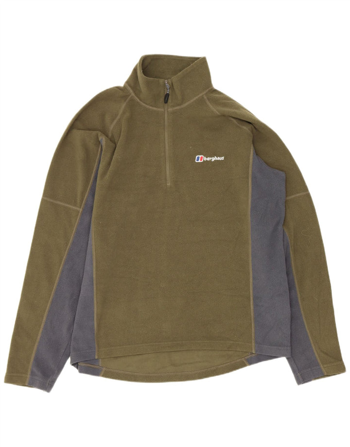 Berghaus Pull Polaire Col Zippé Homme Kaki Moyen Colorblock Polyester