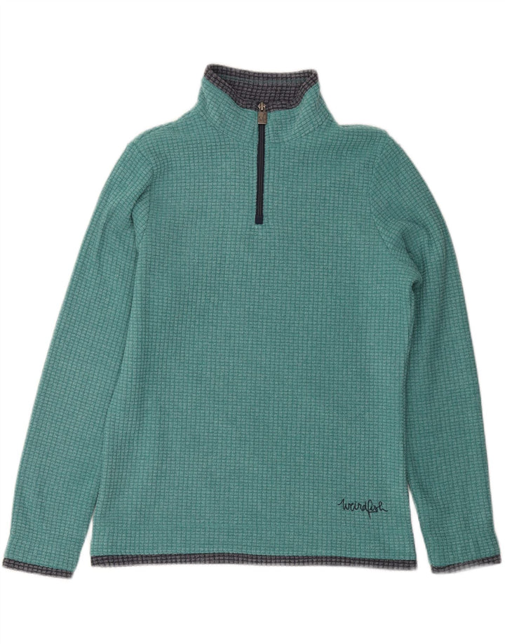 WEIRD FISH Pull polaire à col zippé pour femme UK 10 Petit Vert Polyester