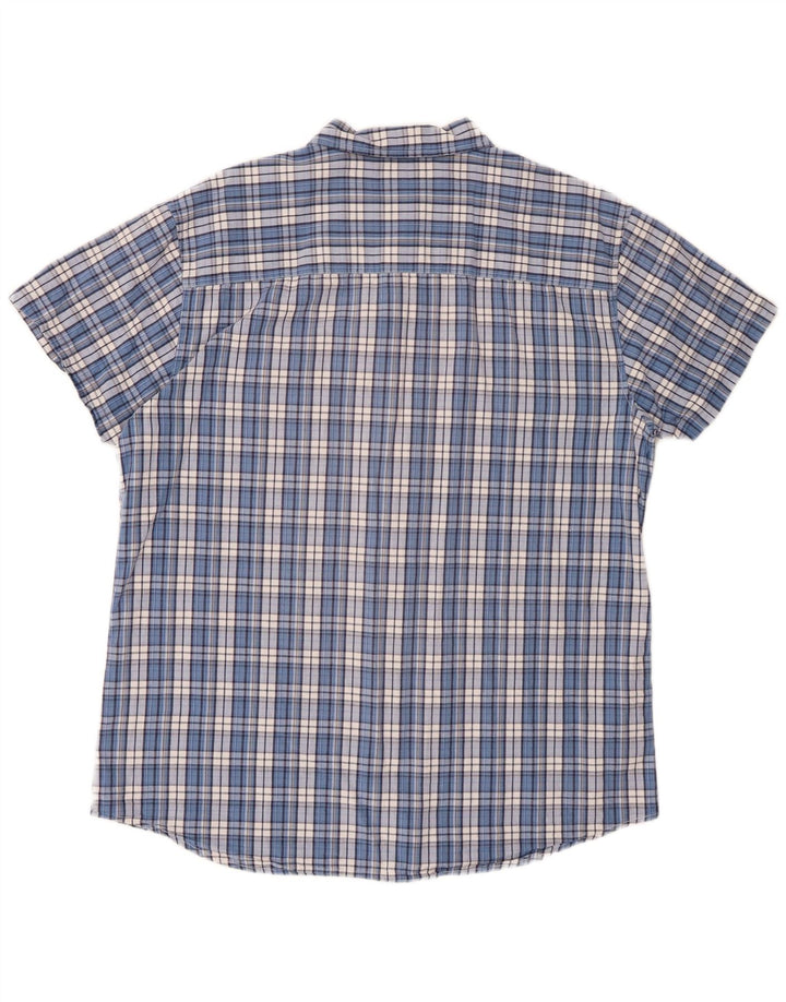 Wrangler Chemise à manches courtes pour homme Coupe classique XL Bleu à carreaux