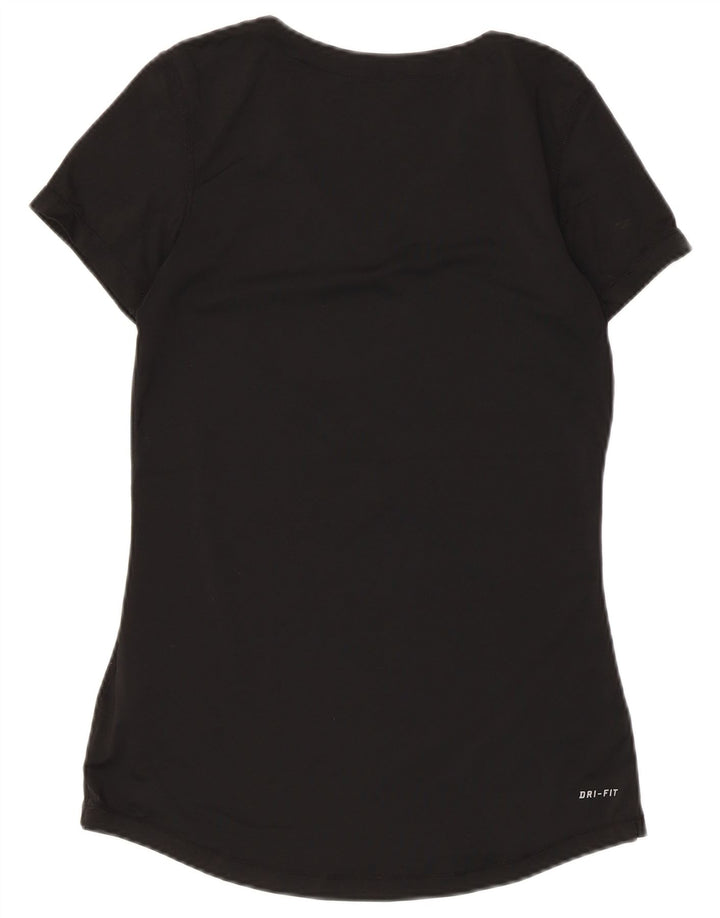 Nike Womens Dri Fit T-Shirt Top UK 12 Noir Moyen Polyester