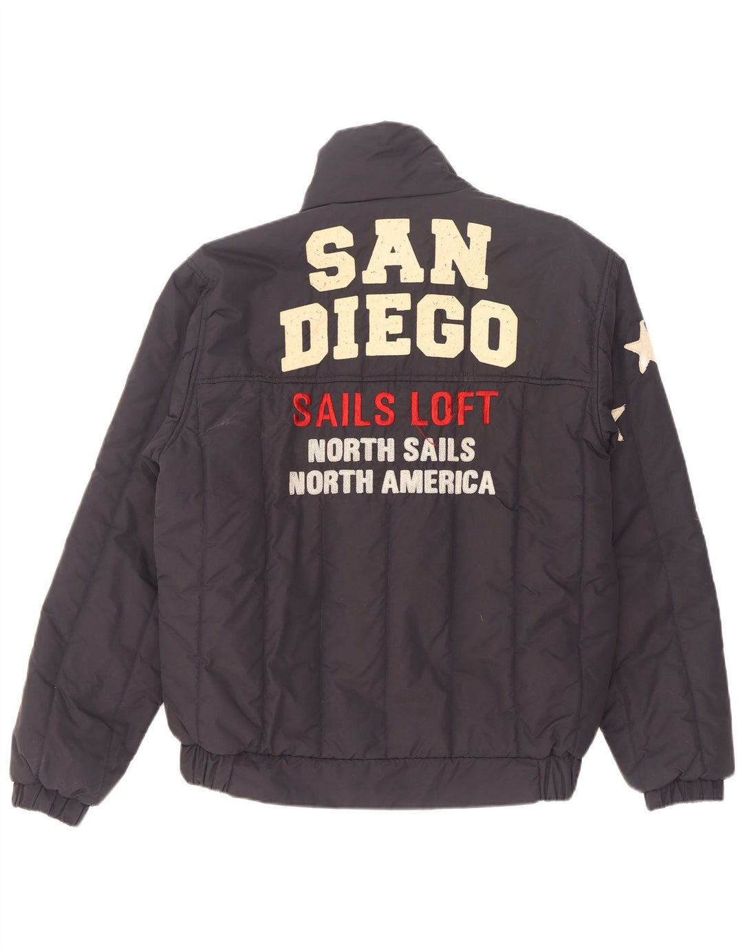 North Sails Veste matelassée graphique pour homme UK 38 Bleu marine moyen Polyamide