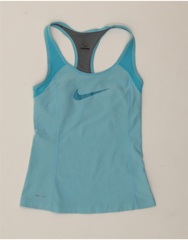 Nike Débardeur graphique pour femme UK 8 Small Bleu Colorblock