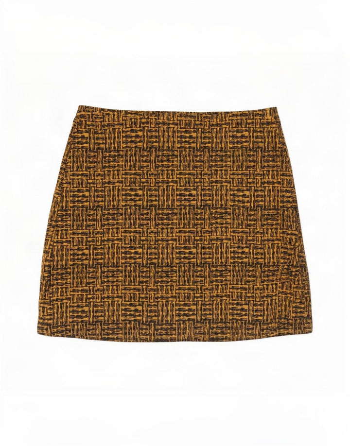 Marks & Spencer Mini jupe femme UK 14 Large W36 marron géométrique polyester