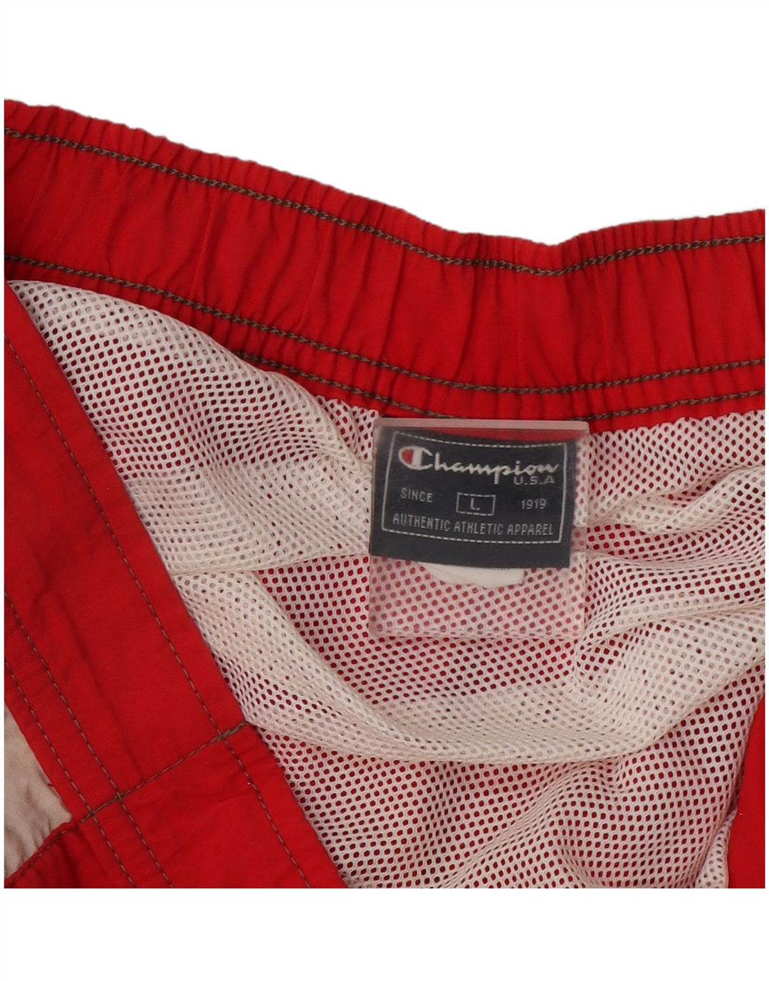 Champion Short de Bain Graphique Homme Large Rouge Polyamide Colorblock