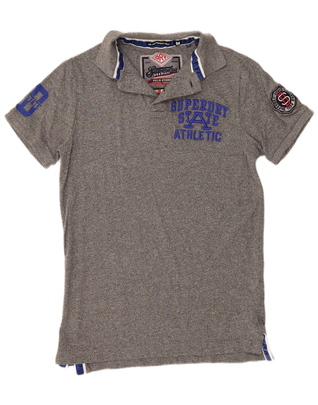 SUPERDRY Polo Graphique Homme Gris Moyen Coton