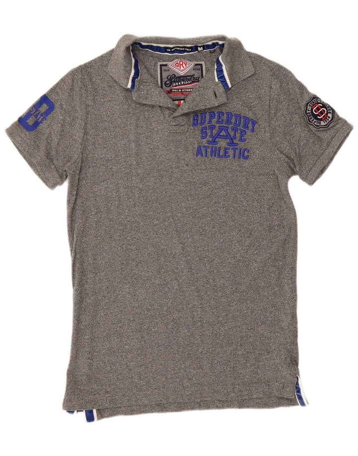 SUPERDRY Polo Graphique Homme Gris Moyen Coton