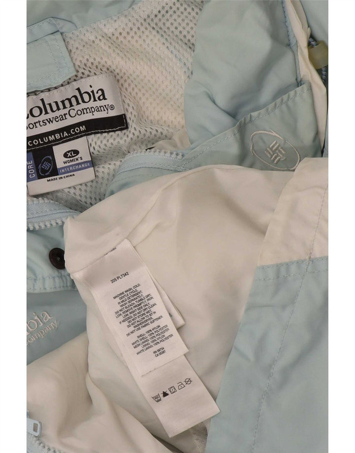 Columbia Veste de Pluie Femme UK 18 XL Bleu Colorblock Nylon
