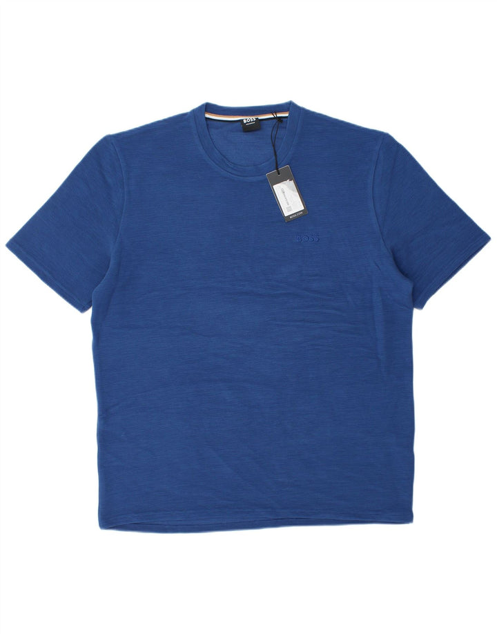 Hugo Boss Homme T-Shirt Top Bleu Moyen Modal