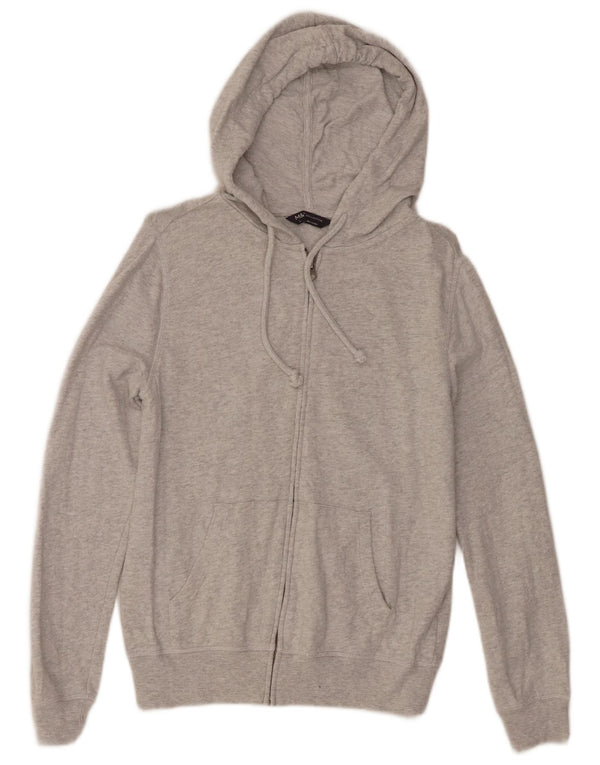Marks & Spencer Pull à capuche zippé pour femme UK 8 Petit coton moucheté gris