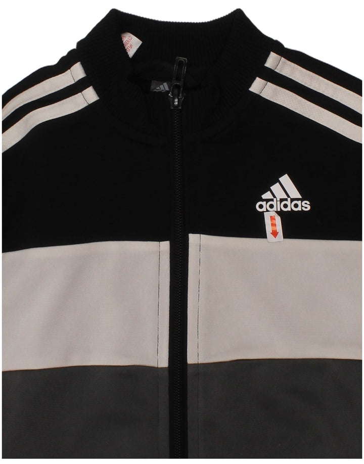 ADIDAS Veste de survêtement pour garçon 4-5 ans Noir Colourblock Polyester