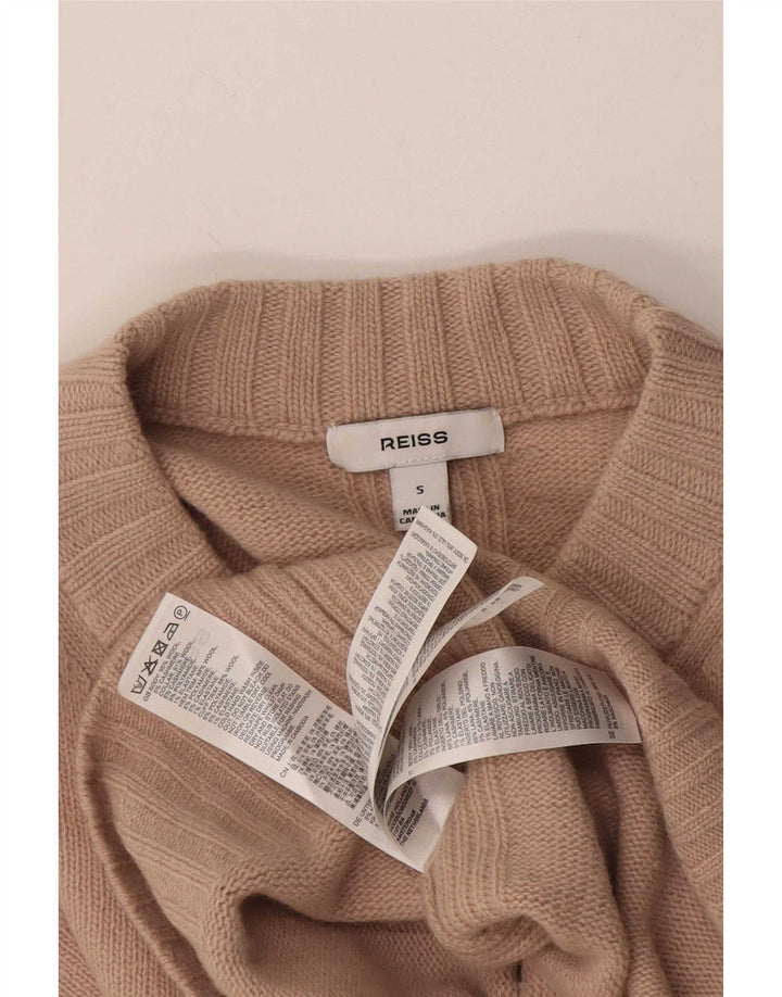 Reiss Pull surdimensionné à col rond pour femme UK 10 Petite laine beige