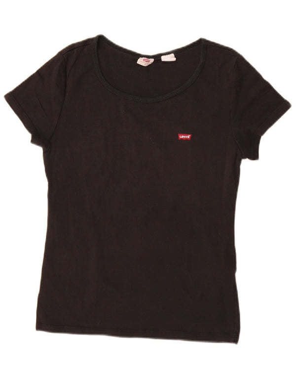 Levi's T-Shirt Femme UK 12 Noir Moyen Coton