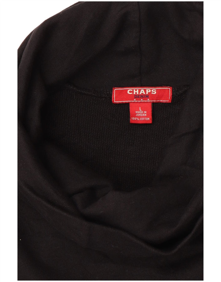 Chaps Sweat-shirt à col roulé pour femme UK 16 Large Noir Coton