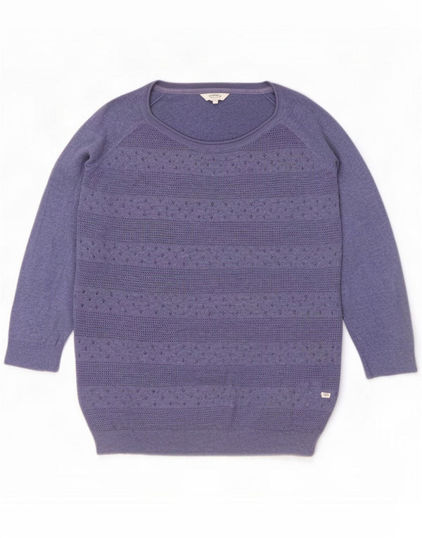 Fat Face Pull col bateau à manches 3/4 pour femme UK 12 Bleu moyen