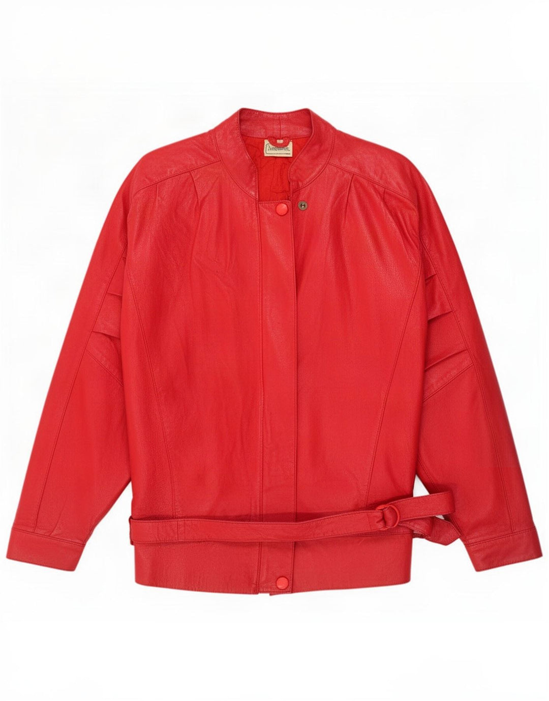 veste en cuir femme vintage UK 16 Grand Rouge