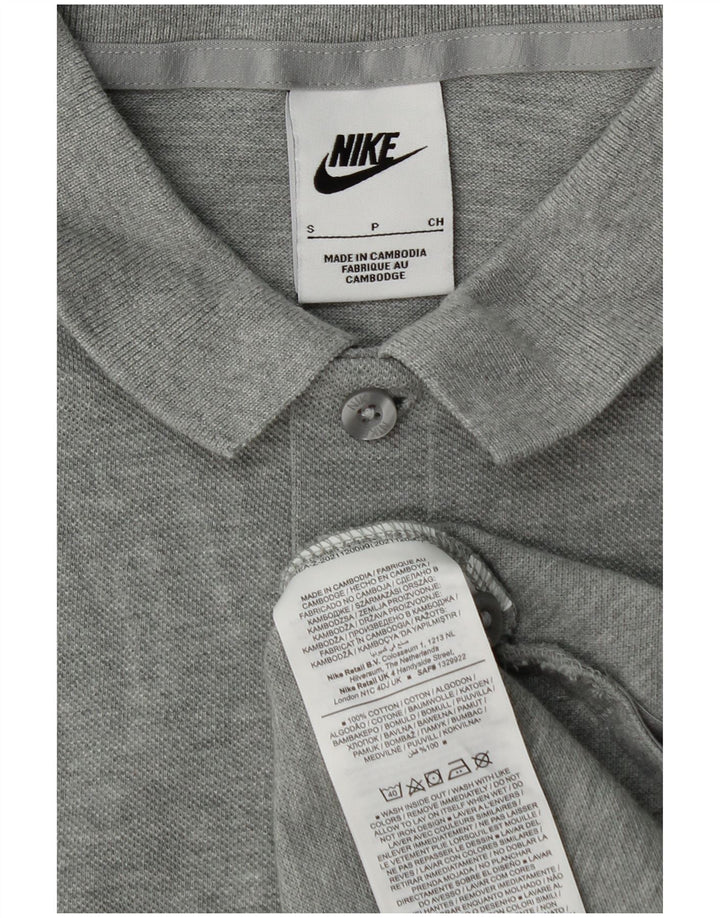 NIKE Mens Polo Shirt Small Grey Cotton