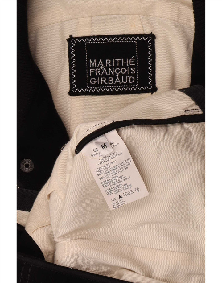 Marithé François Girbaud Veste Bomber Homme UK 38 Laine Vierge Noire Moyenne
