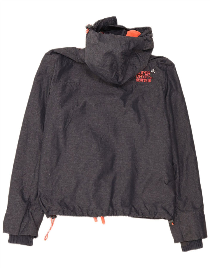 Superdry Veste coupe-vent à capuche Windcheater pour femme UK 16 Large Gris