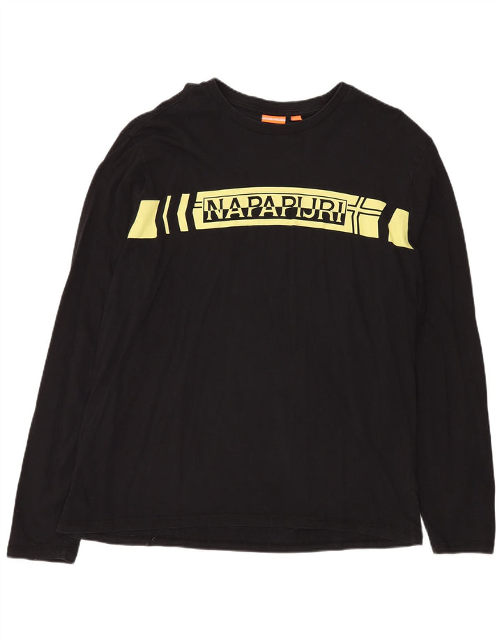 NAPAPIJRI Haut graphique à manches longues pour homme 3XL en coton noir