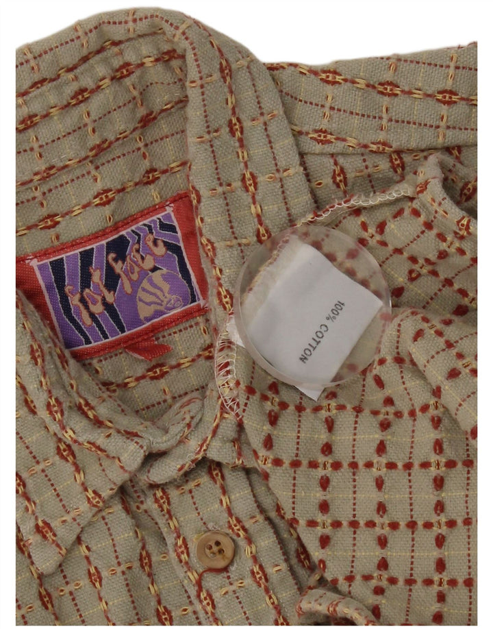 Fat Face Chemise en flanelle pour homme en coton à grands carreaux verts