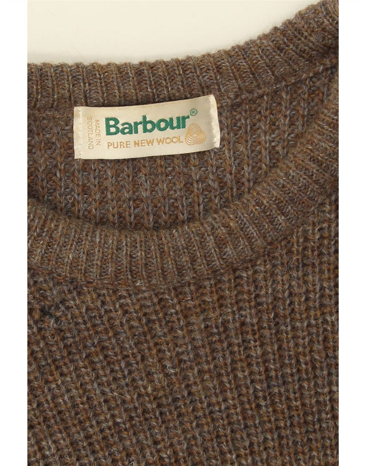 BARBOUR Pull Col Rond Homme Kaki Moyen Laine Vierge