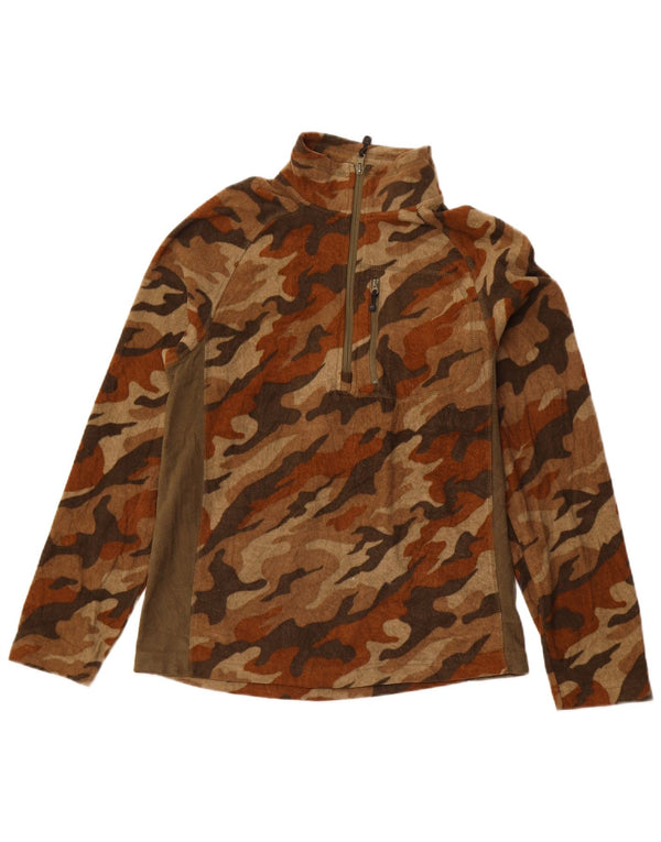 STARTER Pull Polaire à Col Zippé pour Homme Petit Marron Camouflage Sports
