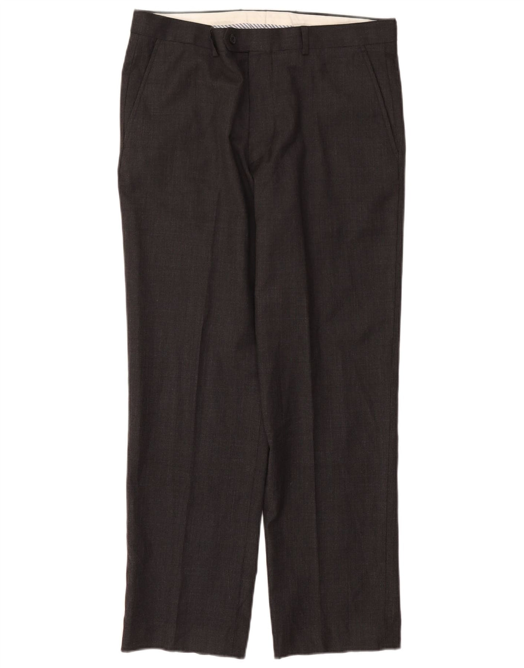 John Lewis Pantalon de costume droit pour homme W34 L29 Laine noire