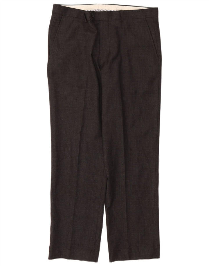 John Lewis Pantalon de costume droit pour homme W34 L29 Laine noire