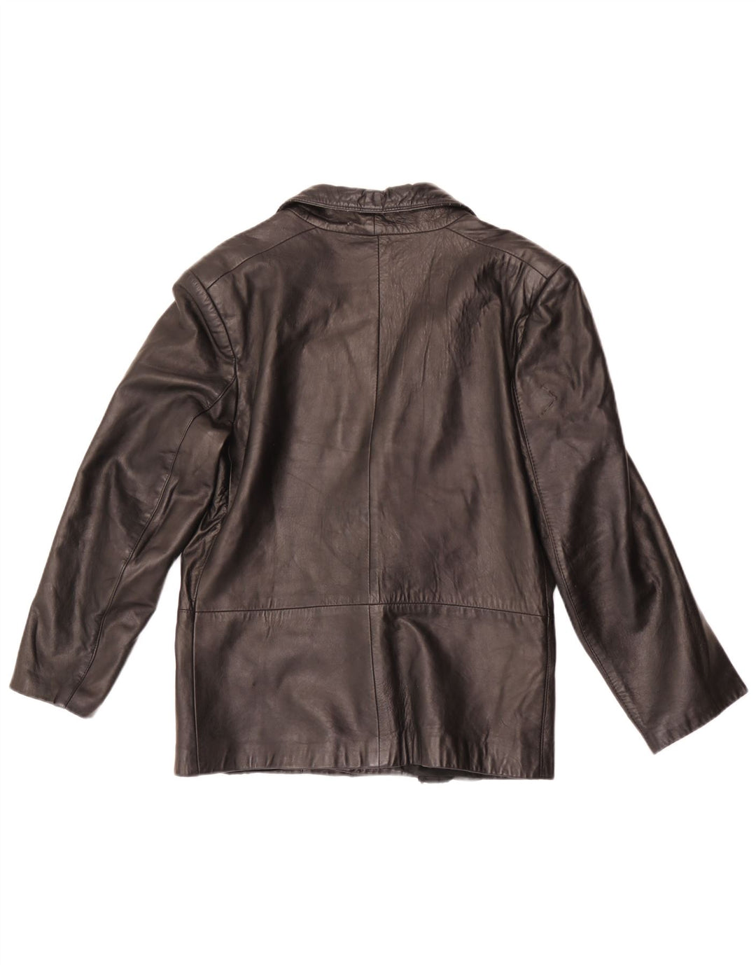 vintage Homme 1 Bouton Veste Blazer En Cuir IT 46 Petit Cuir Noir
