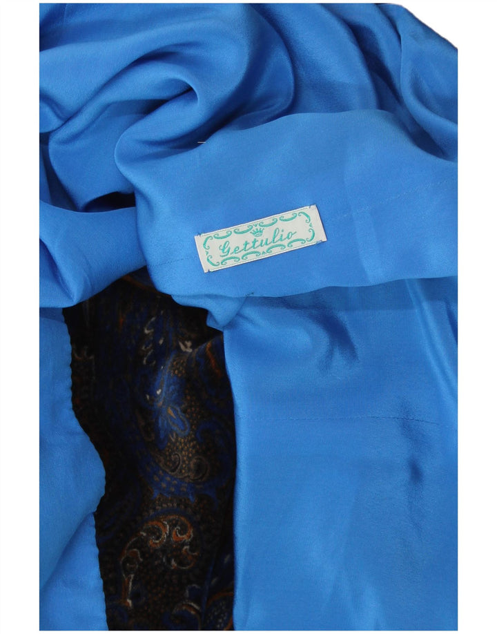 VINTAGE Femme Velours 5 Bouton Blazer Veste UK 14 Grand Bleu Paisley