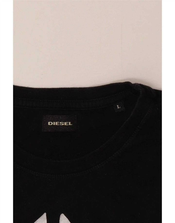 Diesel T-Shirt Graphique Homme Grand Noir