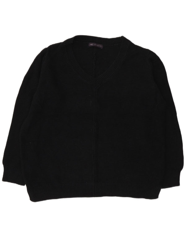 Marks & Spencer Pull col V pour homme UK 20 2XL Coton noir