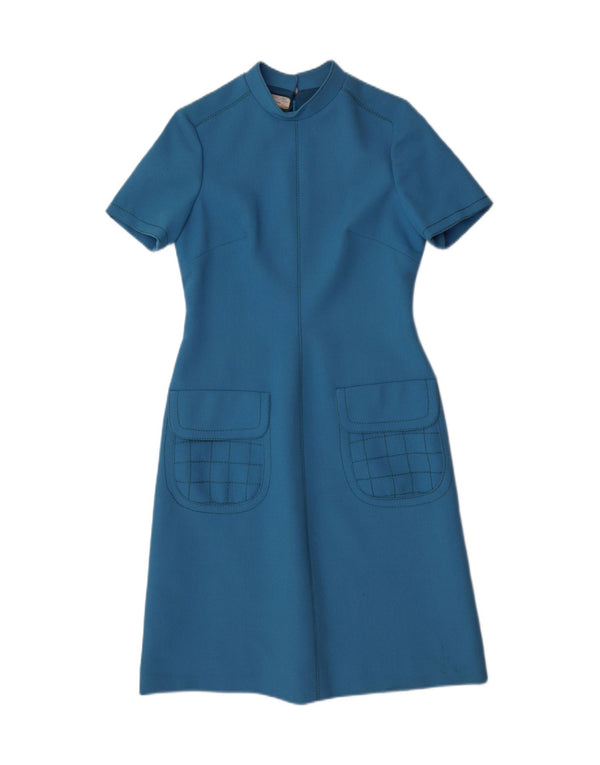 Robe fourreau femme vintage IT 44 Bleu Moyen