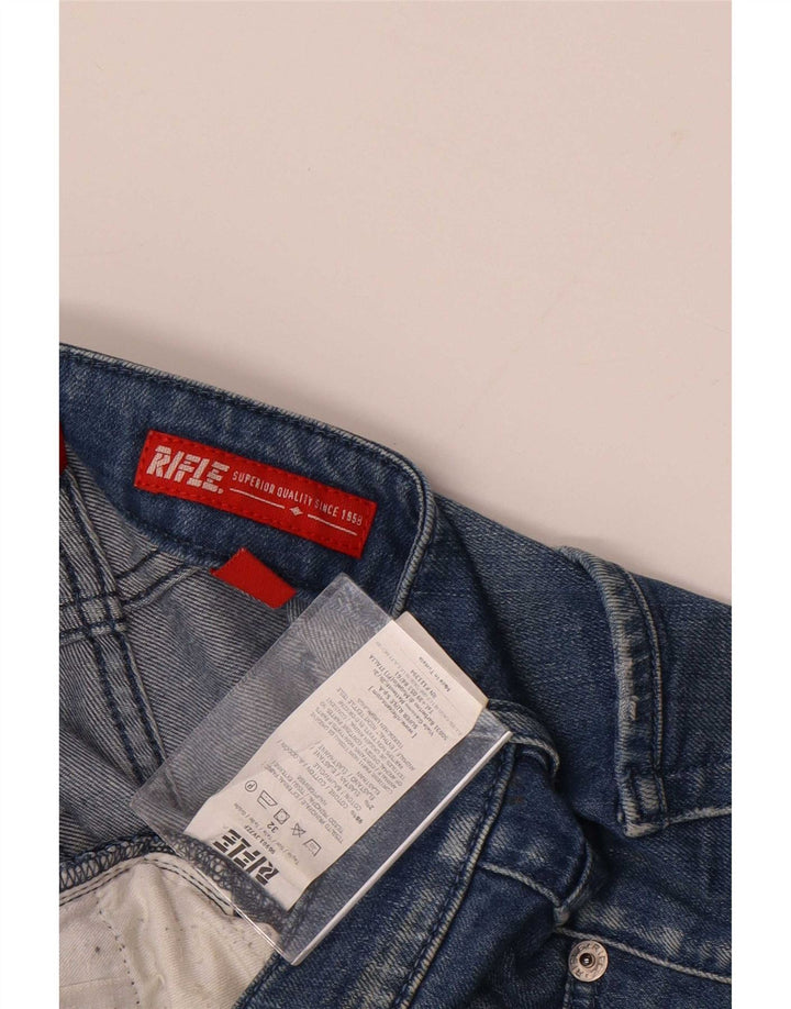 Rifle Jean slim vieilli pour homme W32 L34 en coton bleu