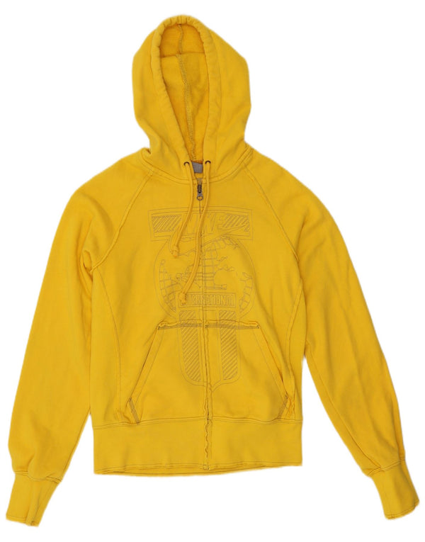 Nike Pull à capuche zippé graphique pour homme UK 39/41 Coton jaune moyen
