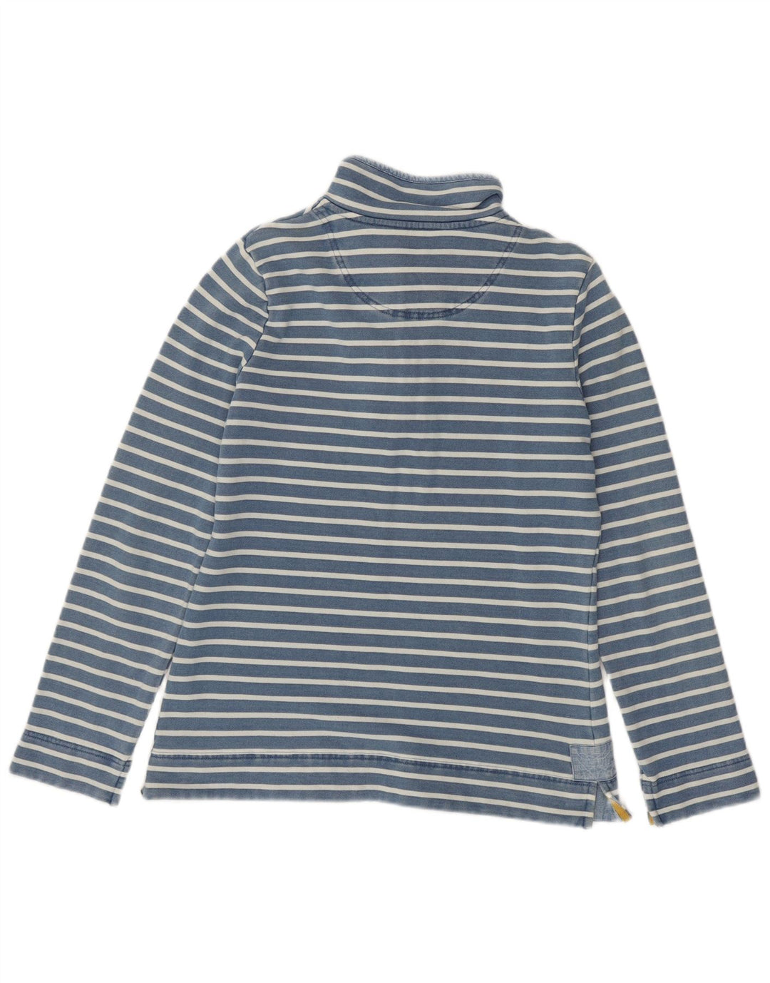 JOULES Sweat-shirt à col boutonné pour femme UK 12 Bleu moyen rayé