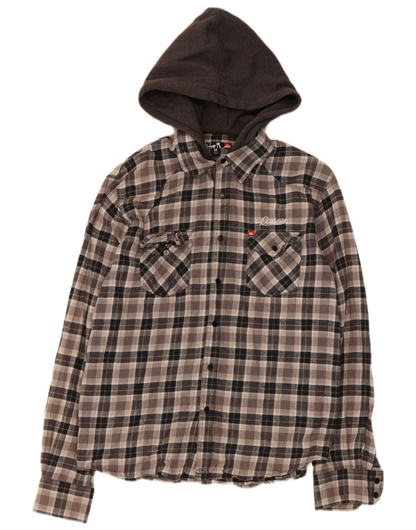 Quiksilver Chemise à capuche en flanelle homme gris moyen coton
