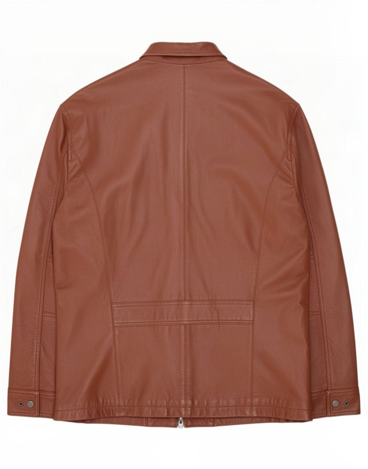 Geox Veste en cuir pour homme UK 48 4XL Marron