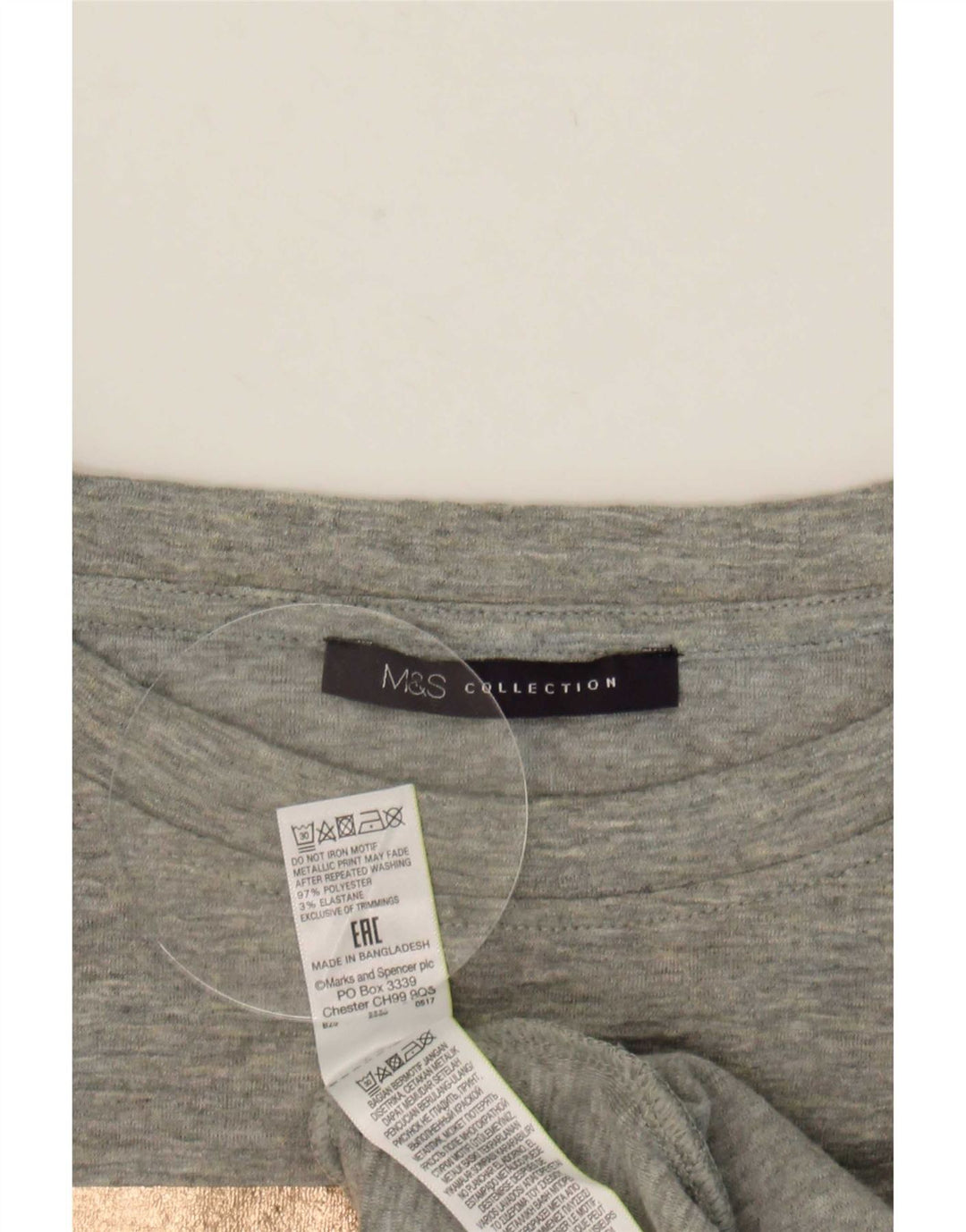 Marks & Spencer Haut graphique à manches longues pour femme UK 16 Large Gris Colorblock