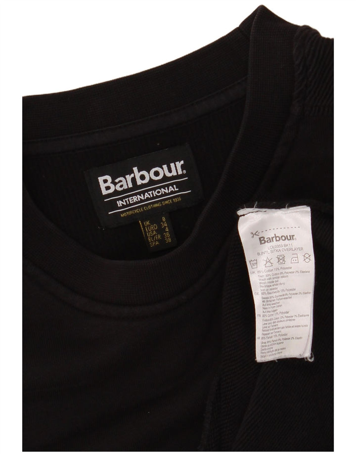 BARBOUR Sweat-shirt surdimensionné pour femme UK 8 Petit coton noir