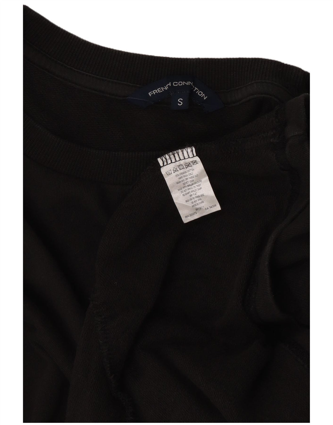 French Connection Robe surdimensionnée à volants pour femme UK 10 Petit coton noir