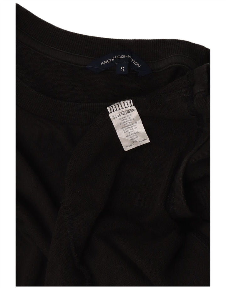 French Connection Robe surdimensionnée à volants pour femme UK 10 Petit coton noir