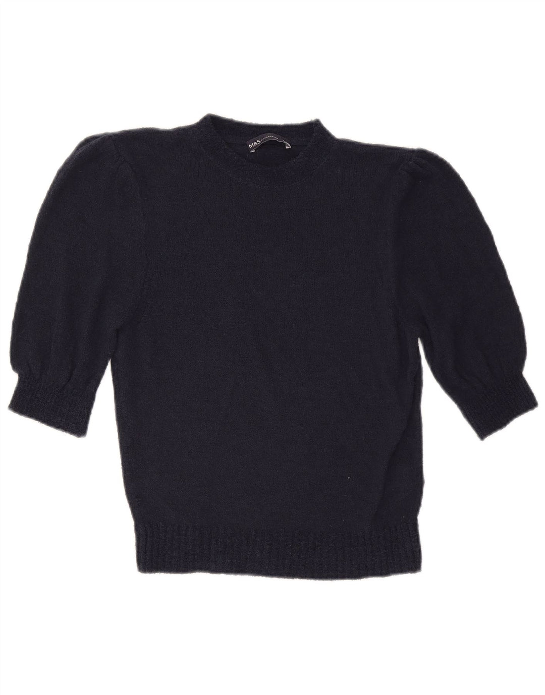 Marks & Spencer Pull à col rond pour femme UK 12 Bleu marine moyen