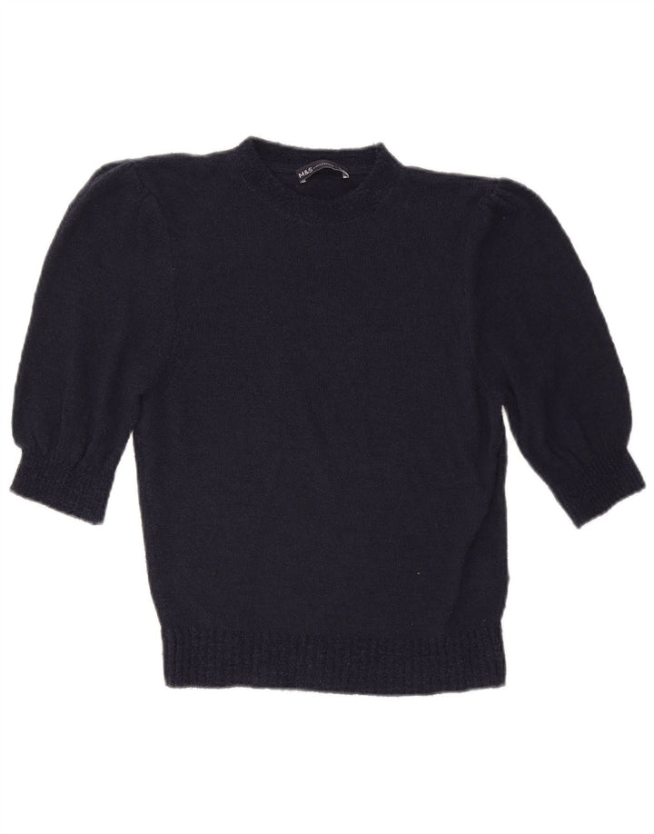 Marks & Spencer Pull à col rond pour femme UK 12 Bleu marine moyen
