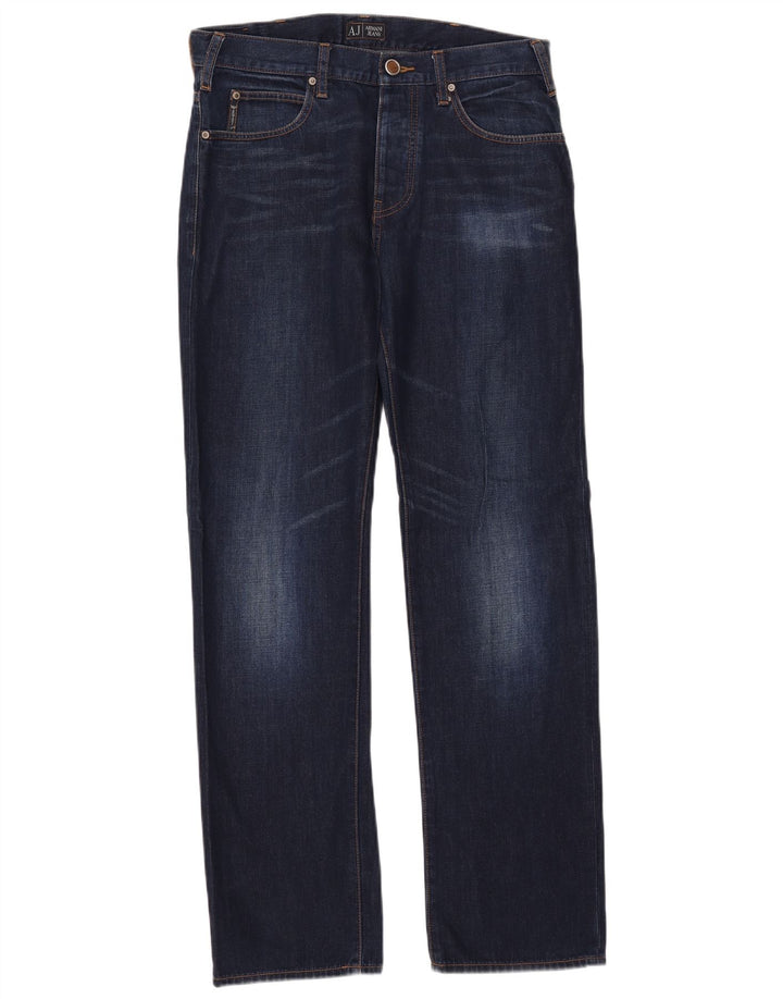 ARMANI Jean droit homme W32 L32 bleu marine coton
