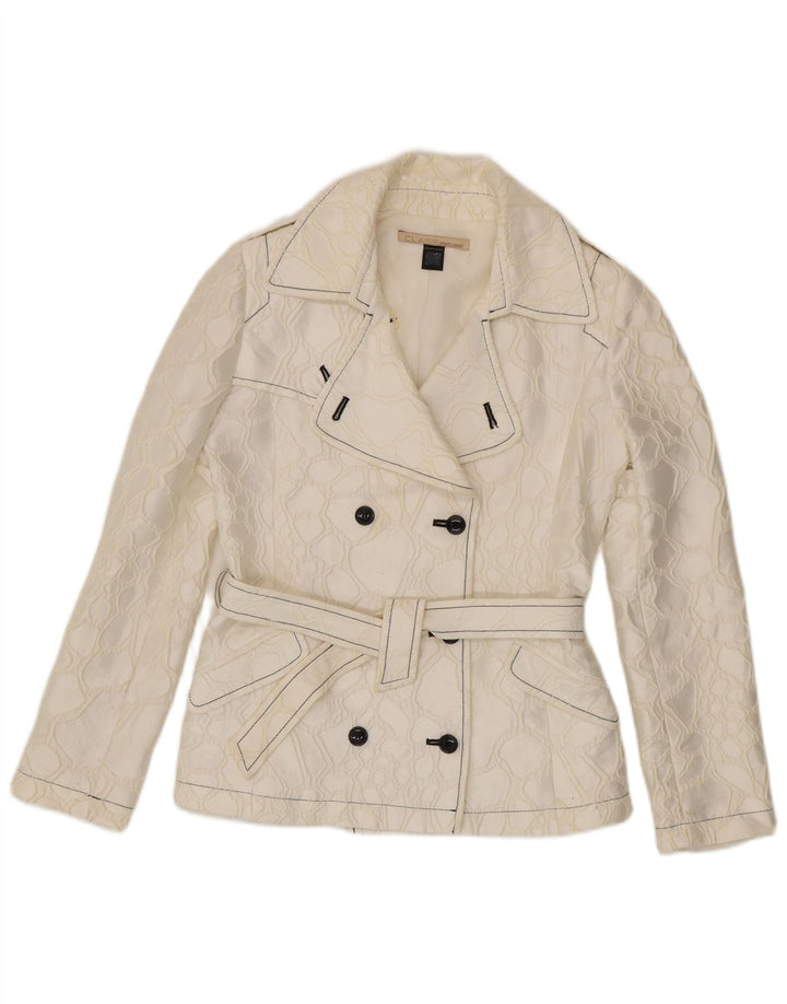 Roberto Cavalli Veste Blazer Femme IT 42 Moyen Blanc Cassé Géométrique